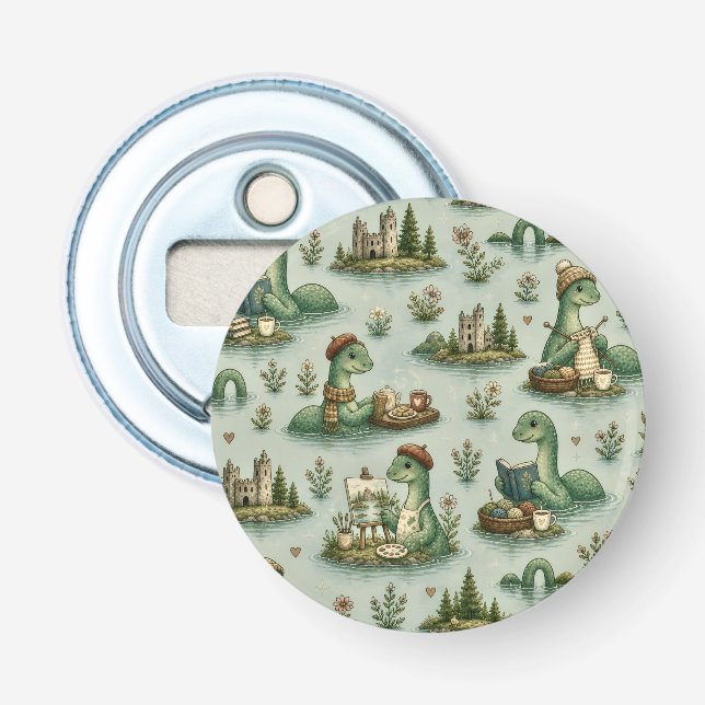Cozy Cryptids Nessie Loch Ness Monster hobbies  Bottle Opener (Front)