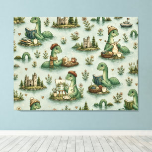Cozy Cryptids Nessie Loch Ness Monster hobbies Canvas Print
