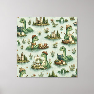 Cozy Cryptids Nessie Loch Ness Monster hobbies Canvas Print