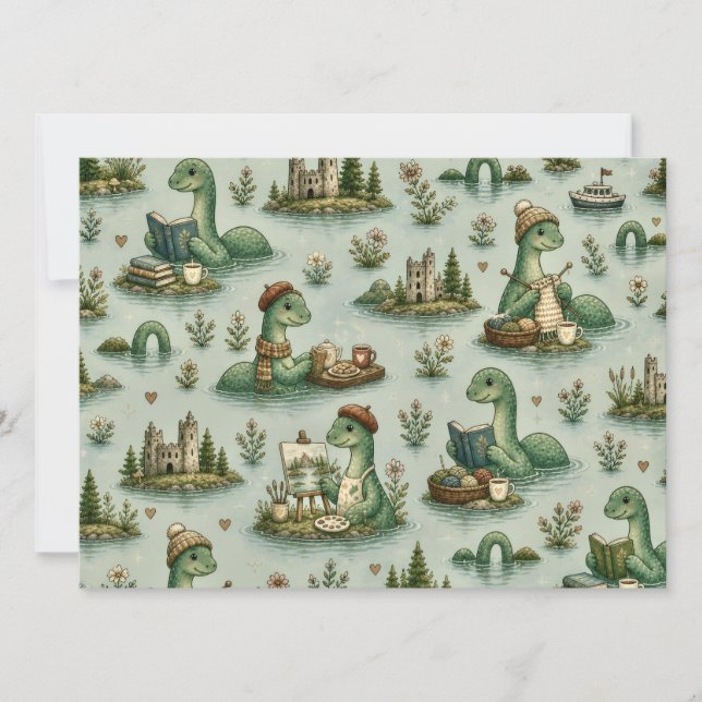 Cozy Cryptids Nessie Loch Ness Monster hobbies  Card (Front)