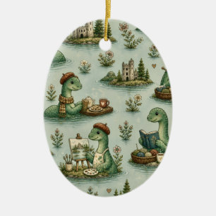 Cozy Cryptids Nessie Loch Ness Monster hobbies Ceramic Ornament