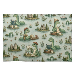 Cozy Cryptids Nessie Loch Ness Monster hobbies Cloth Placemat