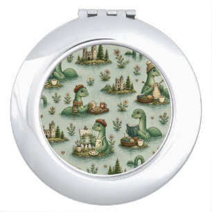 Cozy Cryptids Nessie Loch Ness Monster hobbies Compact Mirror