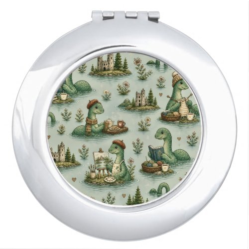 Cozy Cryptids Nessie Loch Ness Monster hobbies  Compact Mirror