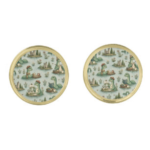 Cozy Cryptids Nessie Loch Ness Monster hobbies  Cufflinks
