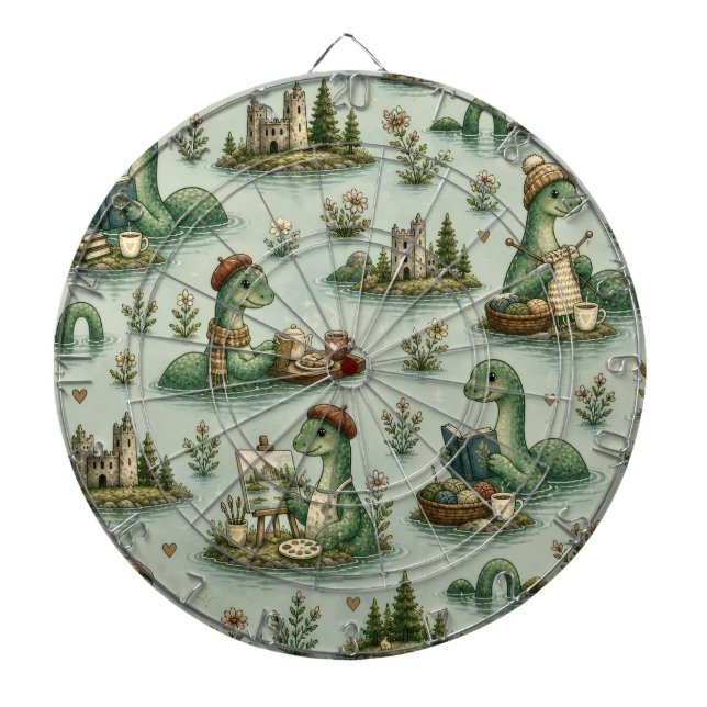 Cozy Cryptids Nessie Loch Ness Monster hobbies  Dart Board (Front)