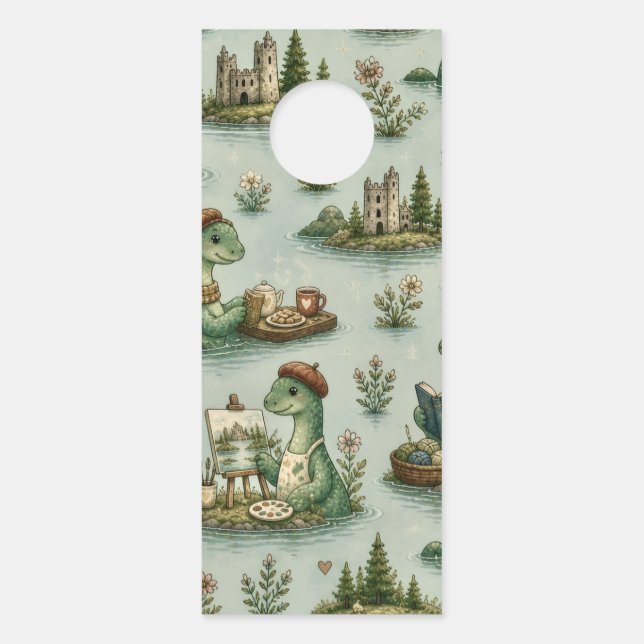 Cozy Cryptids Nessie Loch Ness Monster hobbies  Door Hanger (Front)