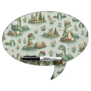 Cozy Cryptids Nessie Loch Ness Monster hobbies Dry Erase Board