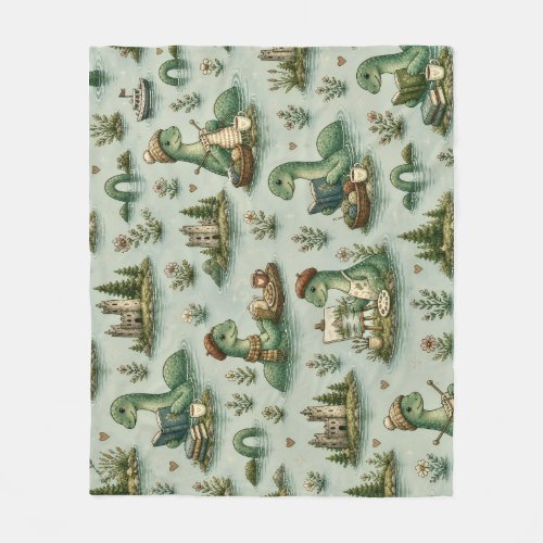 Cozy Cryptids Nessie Loch Ness Monster hobbies Fleece Blanket