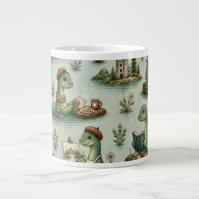 Cozy Cryptids Nessie Loch Ness Monster hobbies  Giant Coffee Mug (Front)