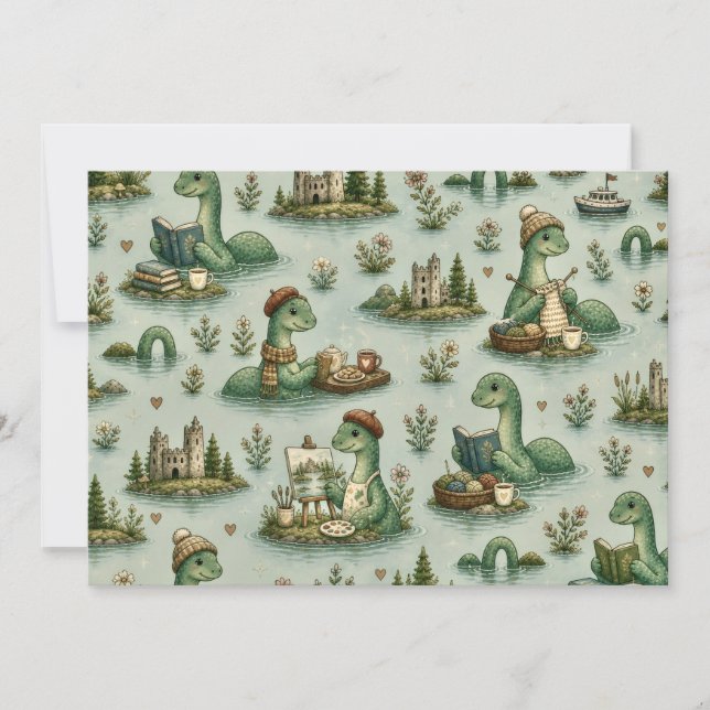 Cozy Cryptids Nessie Loch Ness Monster hobbies  Invitation (Front)