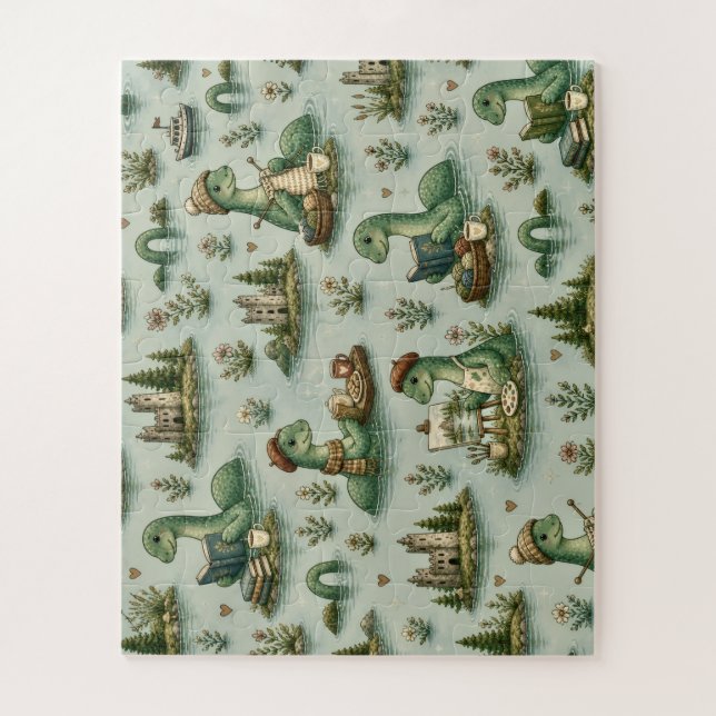 Cozy Cryptids Nessie Loch Ness Monster hobbies  Jigsaw Puzzle (Vertical)