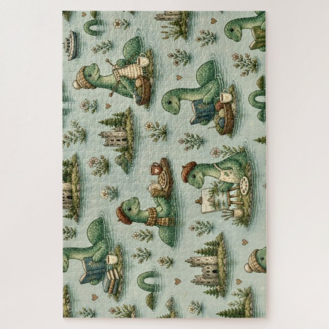 Cozy Cryptids Nessie Loch Ness Monster hobbies  Jigsaw Puzzle (Vertical)