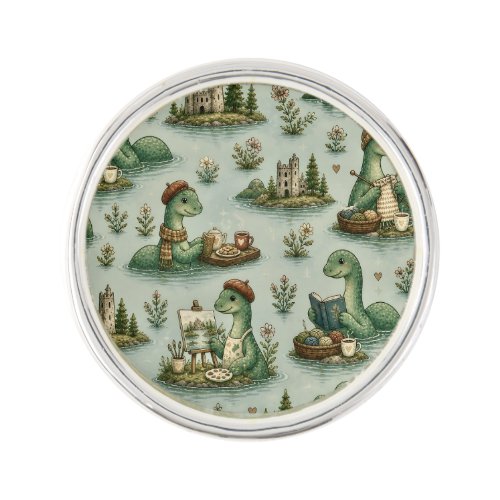 Cozy Cryptids Nessie Loch Ness Monster hobbies  Lapel Pin