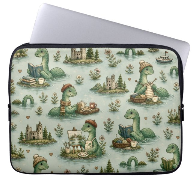 Cozy Cryptids Nessie Loch Ness Monster hobbies  Laptop Sleeve (Front)
