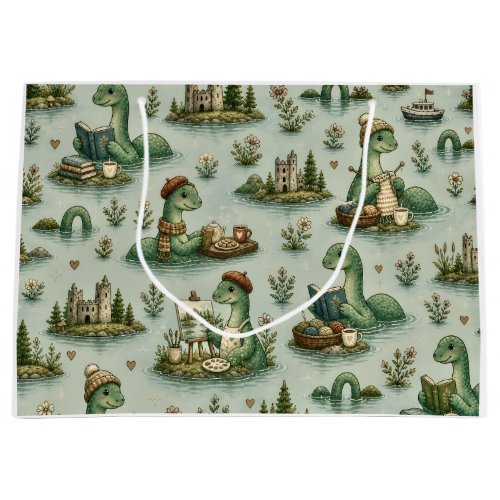 Cozy Cryptids Nessie Loch Ness Monster hobbies  Large Gift Bag