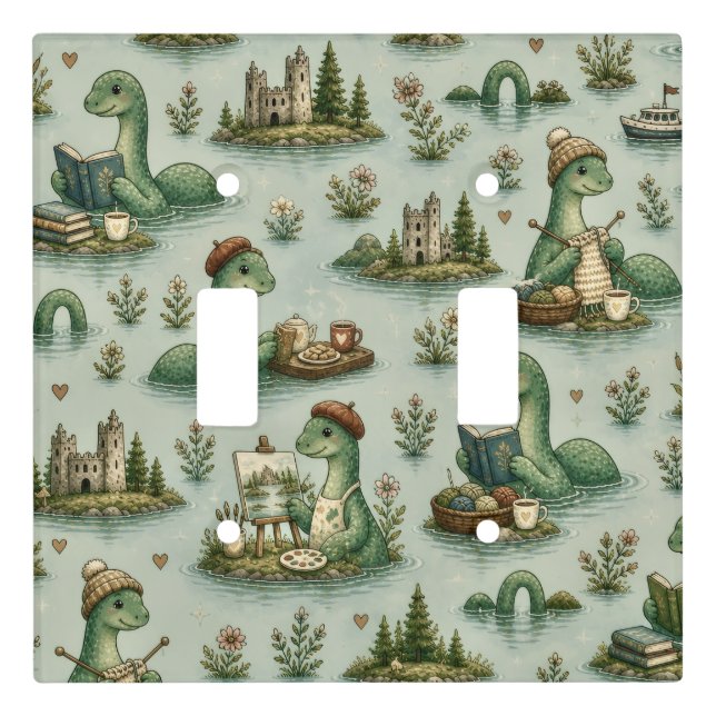 Cozy Cryptids Nessie Loch Ness Monster hobbies  Light Switch Cover (Front)