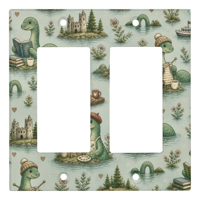 Cozy Cryptids Nessie Loch Ness Monster hobbies  Light Switch Cover (Front)
