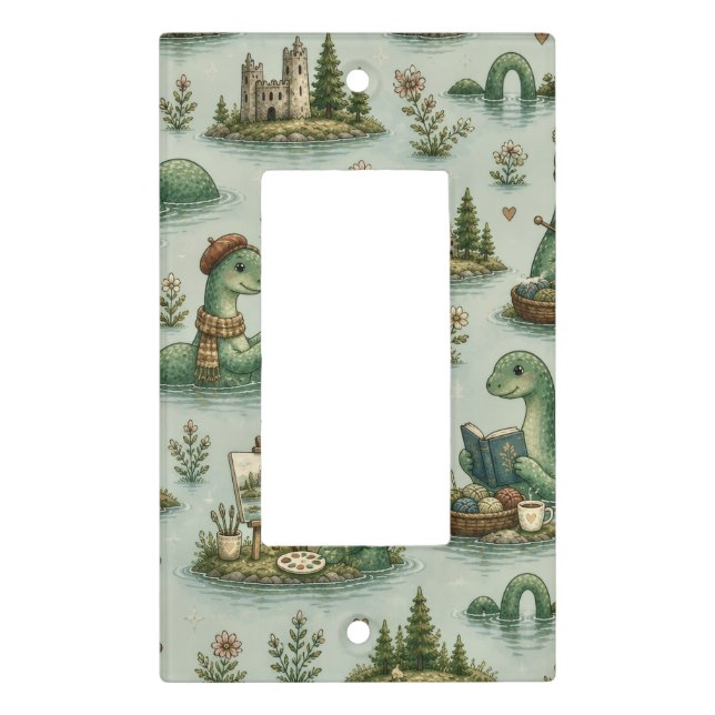 Cozy Cryptids Nessie Loch Ness Monster hobbies  Light Switch Cover (Front)