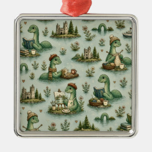 Cozy Cryptids Nessie Loch Ness Monster hobbies Metal Ornament