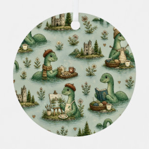 Cozy Cryptids Nessie Loch Ness Monster hobbies Metal Ornament