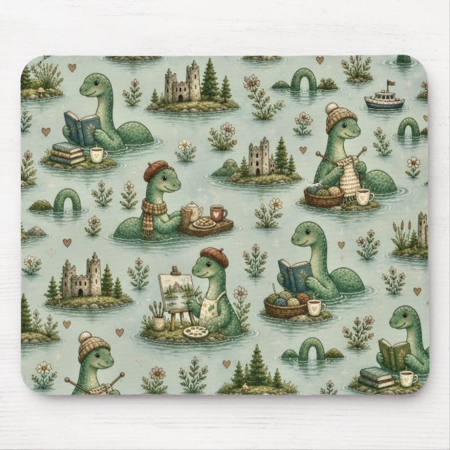 Cozy Cryptids Nessie Loch Ness Monster hobbies  Mouse Pad (Front)