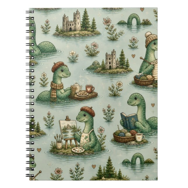 Cozy Cryptids Nessie Loch Ness Monster hobbies  Notebook (Front)