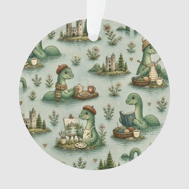 Cozy Cryptids Nessie Loch Ness Monster hobbies  Ornament (Front)