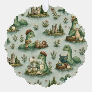 Cozy Cryptids Nessie Loch Ness Monster hobbies Ornament Card