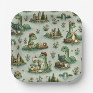 Cozy Cryptids Nessie Loch Ness Monster hobbies  Paper Plates