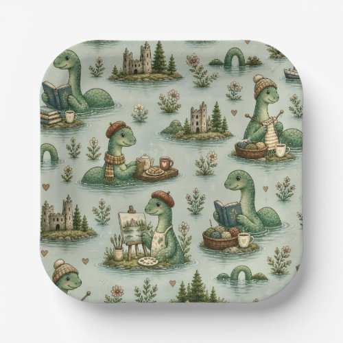 Cozy Cryptids Nessie Loch Ness Monster hobbies  Paper Plates