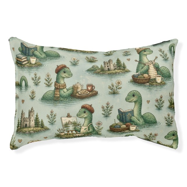 Cozy Cryptids Nessie Loch Ness Monster hobbies  Pet Bed (Front)