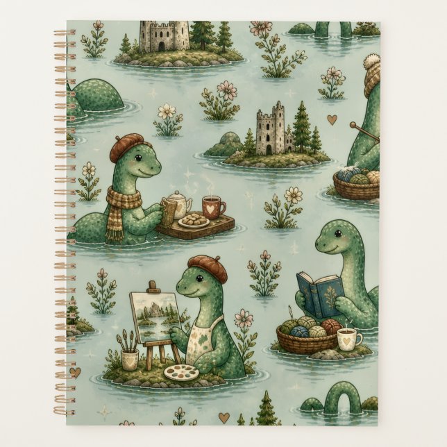 Cozy Cryptids Nessie Loch Ness Monster hobbies  Planner (Front)