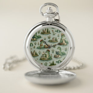 Cozy Cryptids Nessie Loch Ness Monster hobbies Pocket Watch
