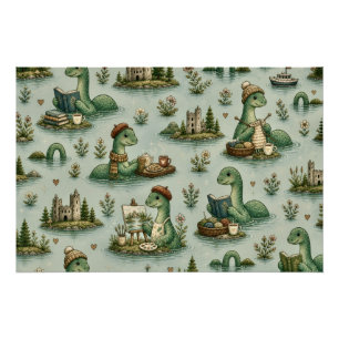 Cozy Cryptids Nessie Loch Ness Monster hobbies Poster