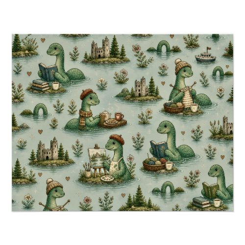 Cozy Cryptids Nessie Loch Ness Monster hobbies  Poster