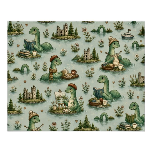 Cozy Cryptids Nessie Loch Ness Monster hobbies  Poster (Front)