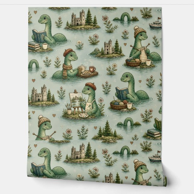Cozy Cryptids Nessie Loch Ness Monster hobbies  Wallpaper (Unrolling)
