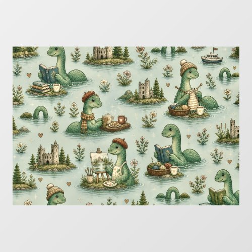 Cozy Cryptids Nessie Loch Ness Monster hobbies Window Cling