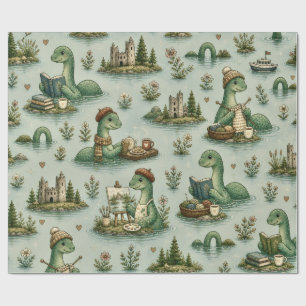 Cozy Cryptids Nessie Loch Ness Monster hobbies Wrapping Paper