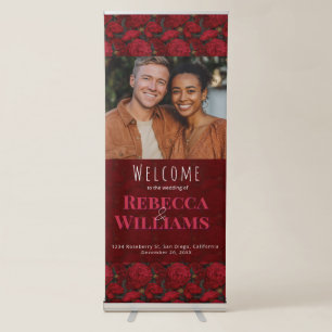 Cozy Custom Carnation Garden Mountain Wedding Retractable Banner