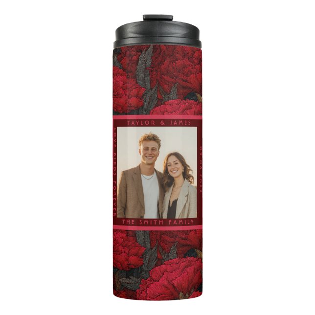 Cozy Custom Carnation Inspired Spring Wedding Thermal Tumbler (Front)