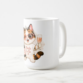 Cozy Cute Calico Cat Bride to be Coffee Mug