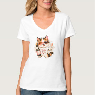Cozy Cute Calico Cat Bride to be T-Shirt