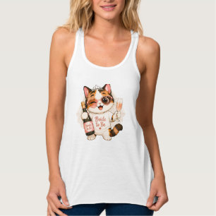 Cozy Cute Calico Cat Bride to be Tank Top