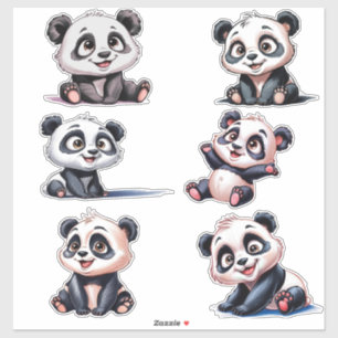 Cozy cute cartoon Pandas Sticker