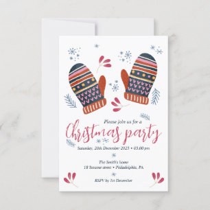 cozy cute Christmas party invitation personalized