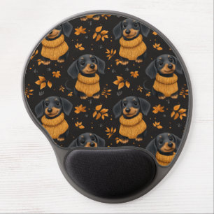 Cozy Dachshund Autumn Pattern - Dog Lovers Design Gel Mouse Pad