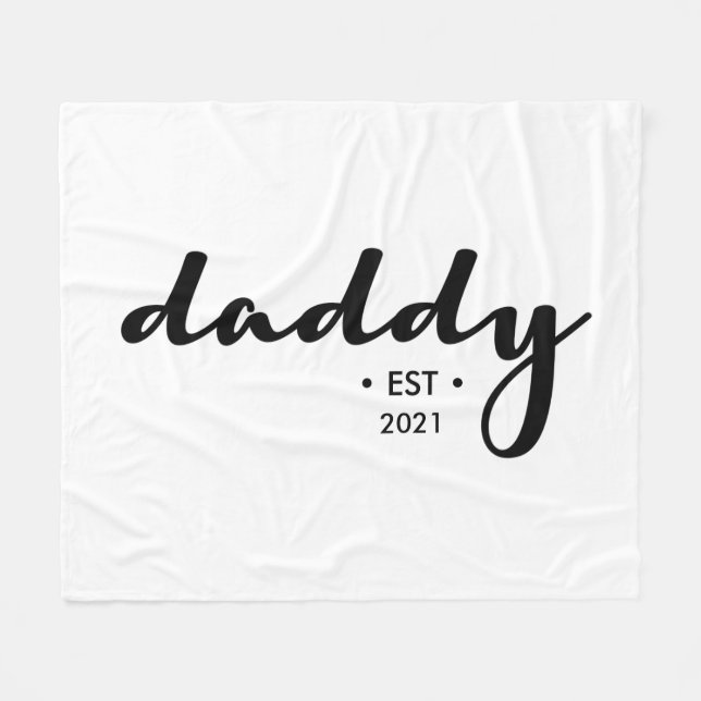 Cozy Daddy Script Established Custom year Sherpa B Fleece Blanket (Front (Horizontal))