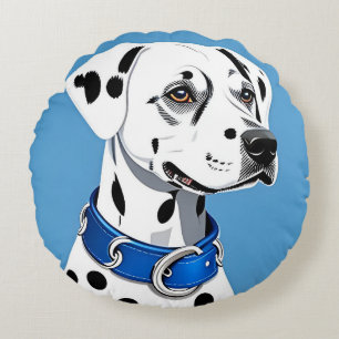 Cozy Dalmatian Dog Stylish Pet Lover Gift Round Pillow